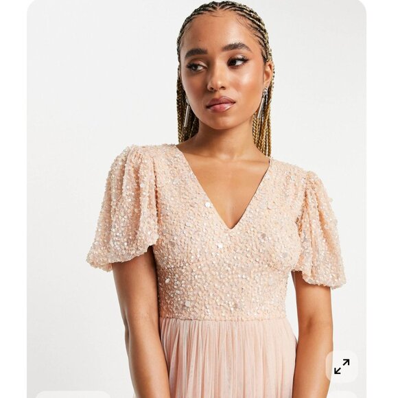 NWT ASOS Beauut Sequin Embellished Maxi Dress - Picture 3 of 12
